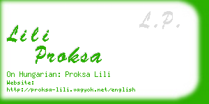 lili proksa business card